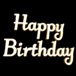 Neon LED o treści "Happy Birthday"