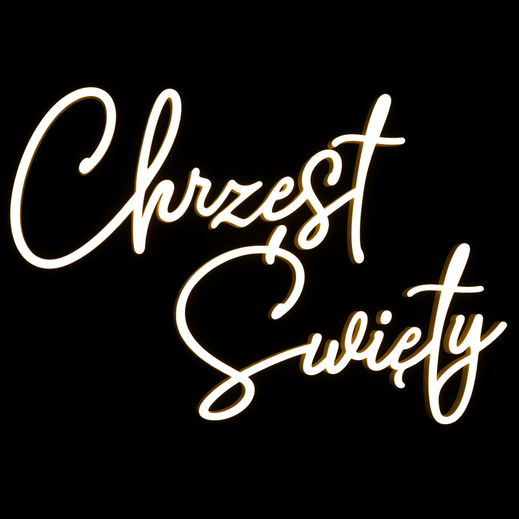 Neon LED o treści "Chrzest Święty" 5