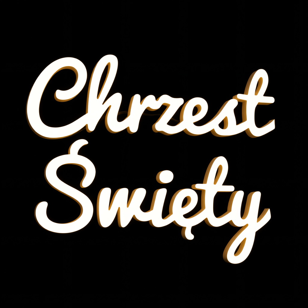 Neon LED o treści "Chrzest Święty" 4