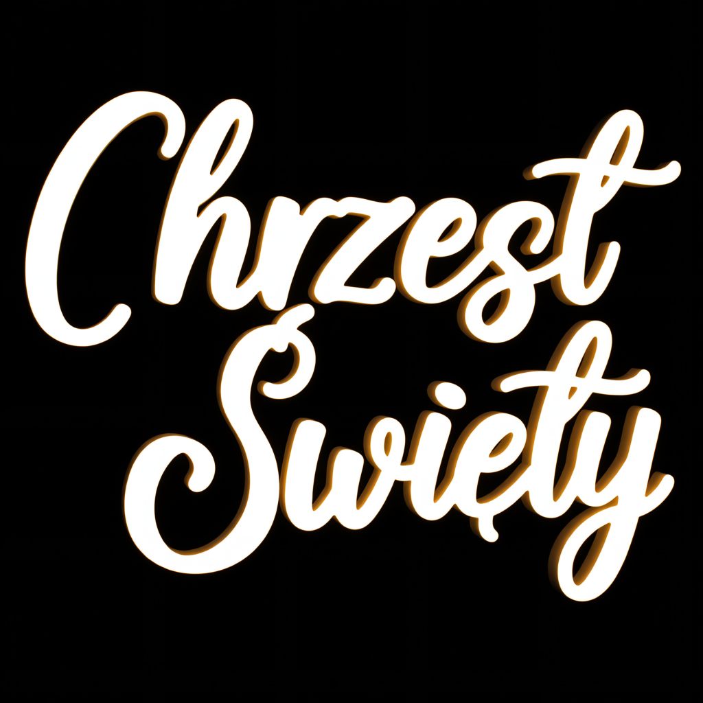 Neon LED o treści "Chrzest Święty" 3