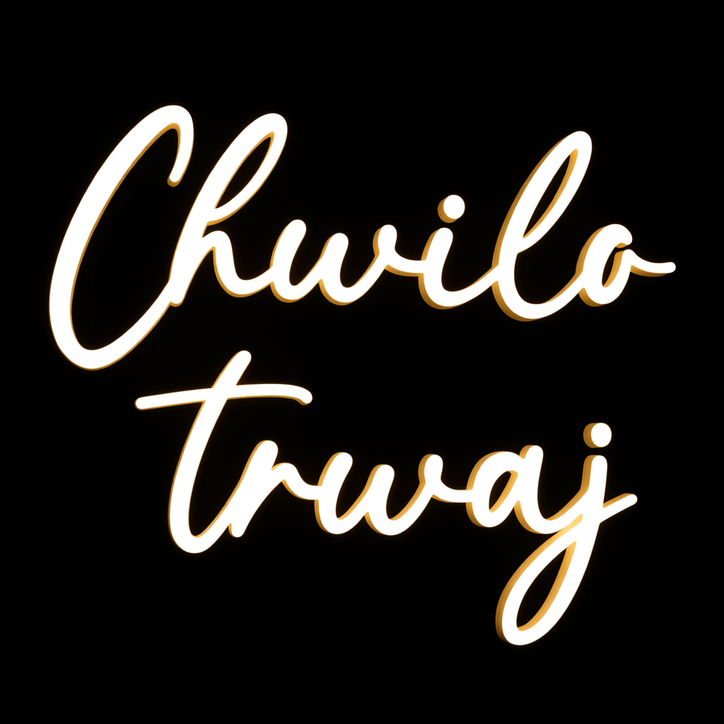Neon LED o treści "Chwilo trwaj"