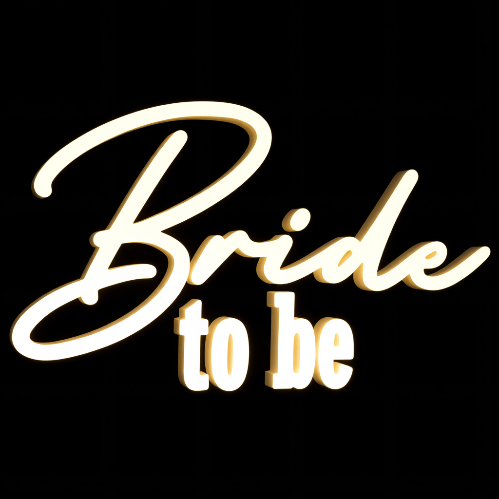 Neon LED o treści "Bride to be"