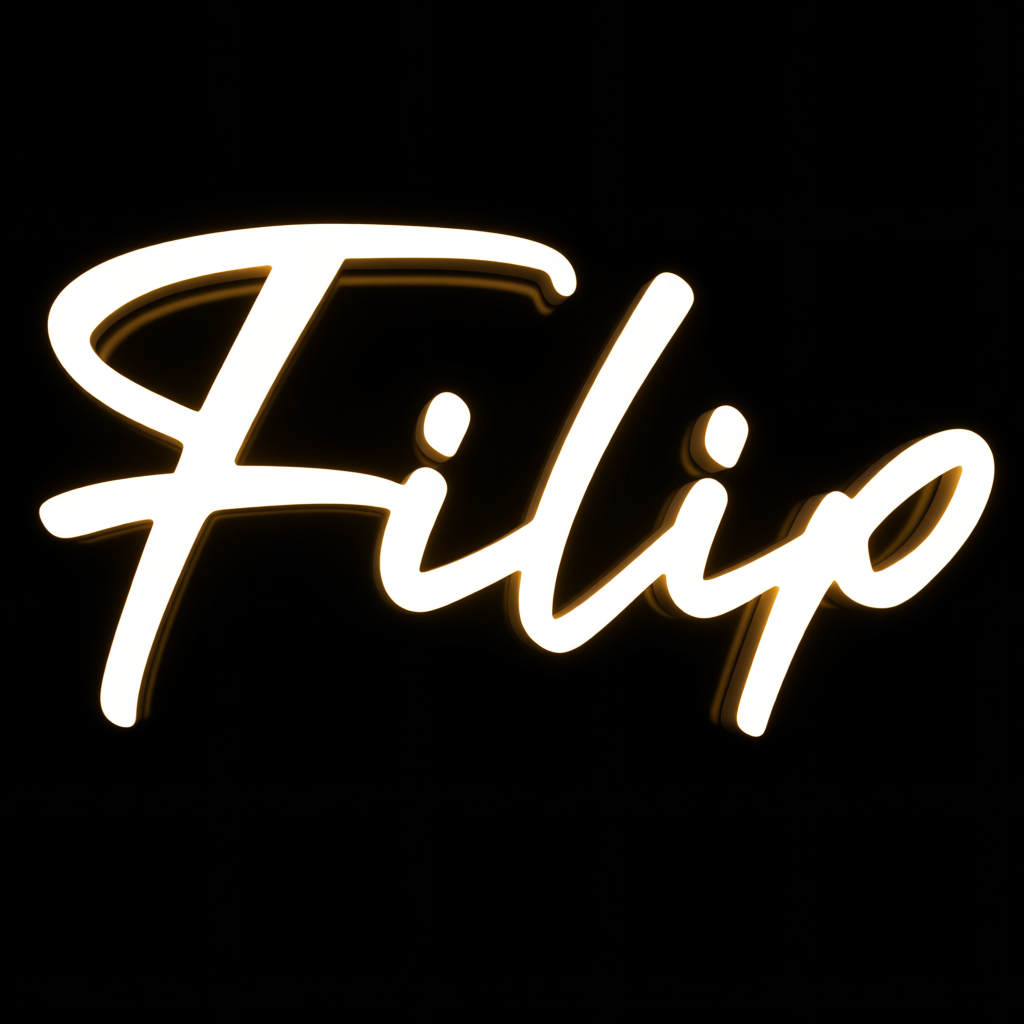 Neon LED Lampka o treści "Filip"