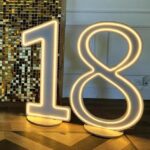 Neon LED o treści "18"