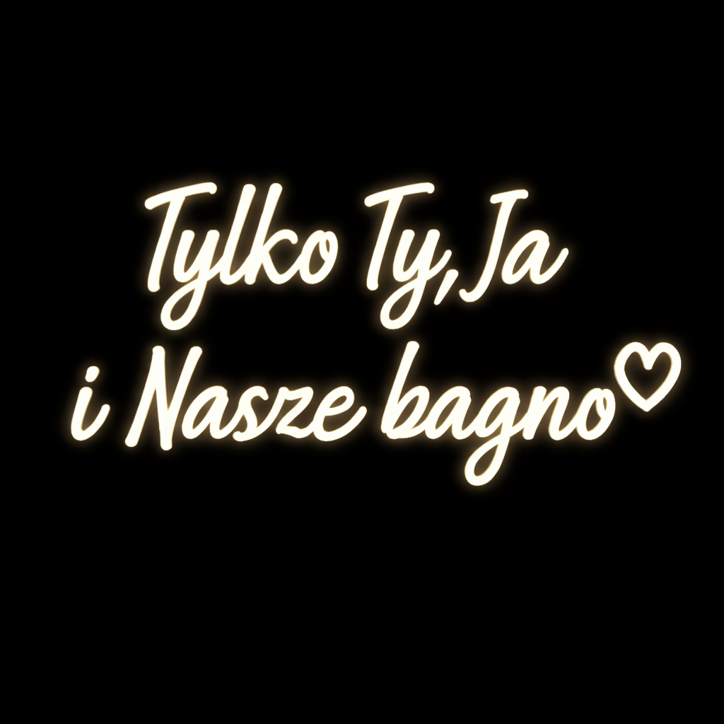 Neon LED o treści "Tylko Ty, Ja i nasze bagno"