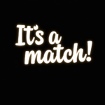 Neon LED o treści "It's a match!"