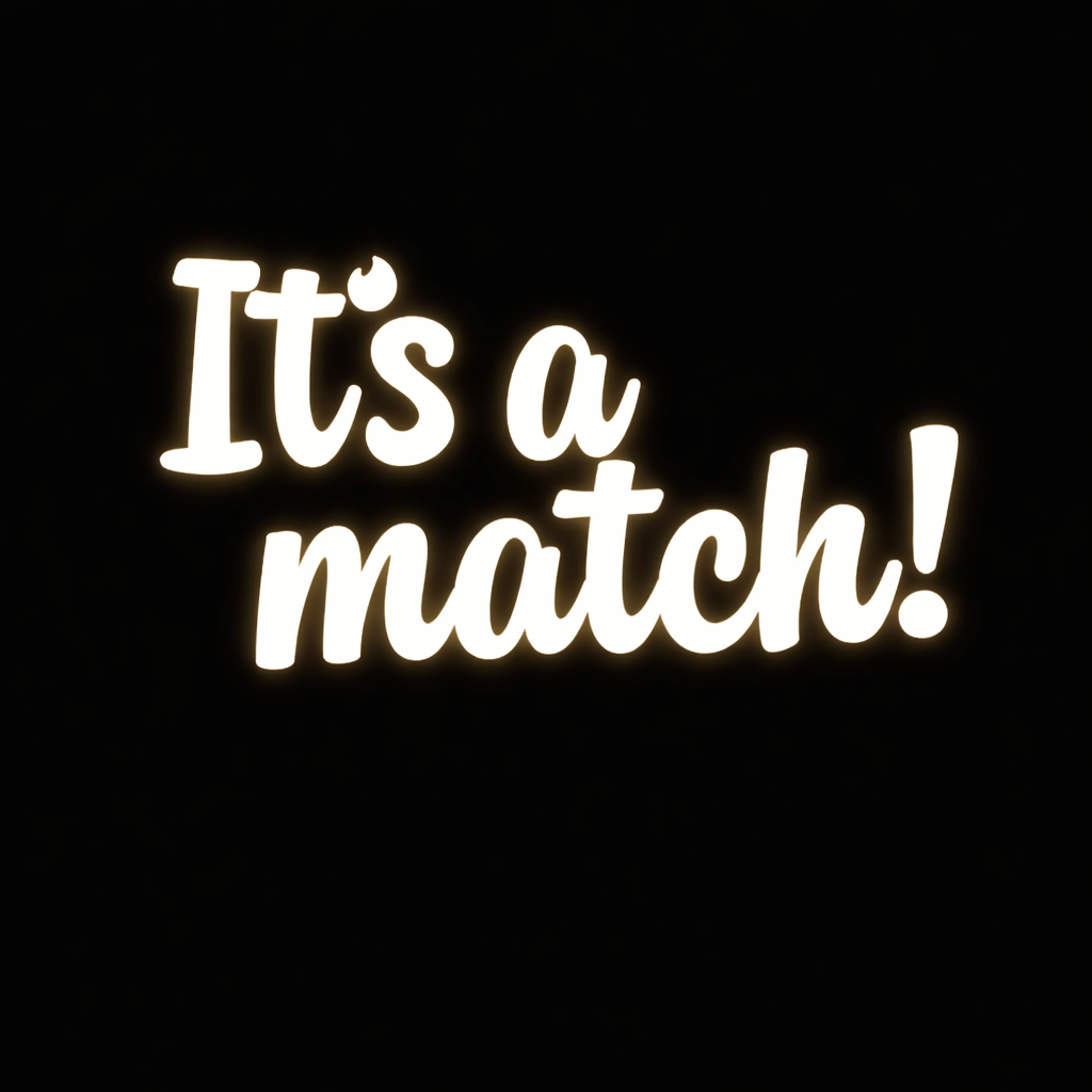 Neon LED o treści "It's a match!"