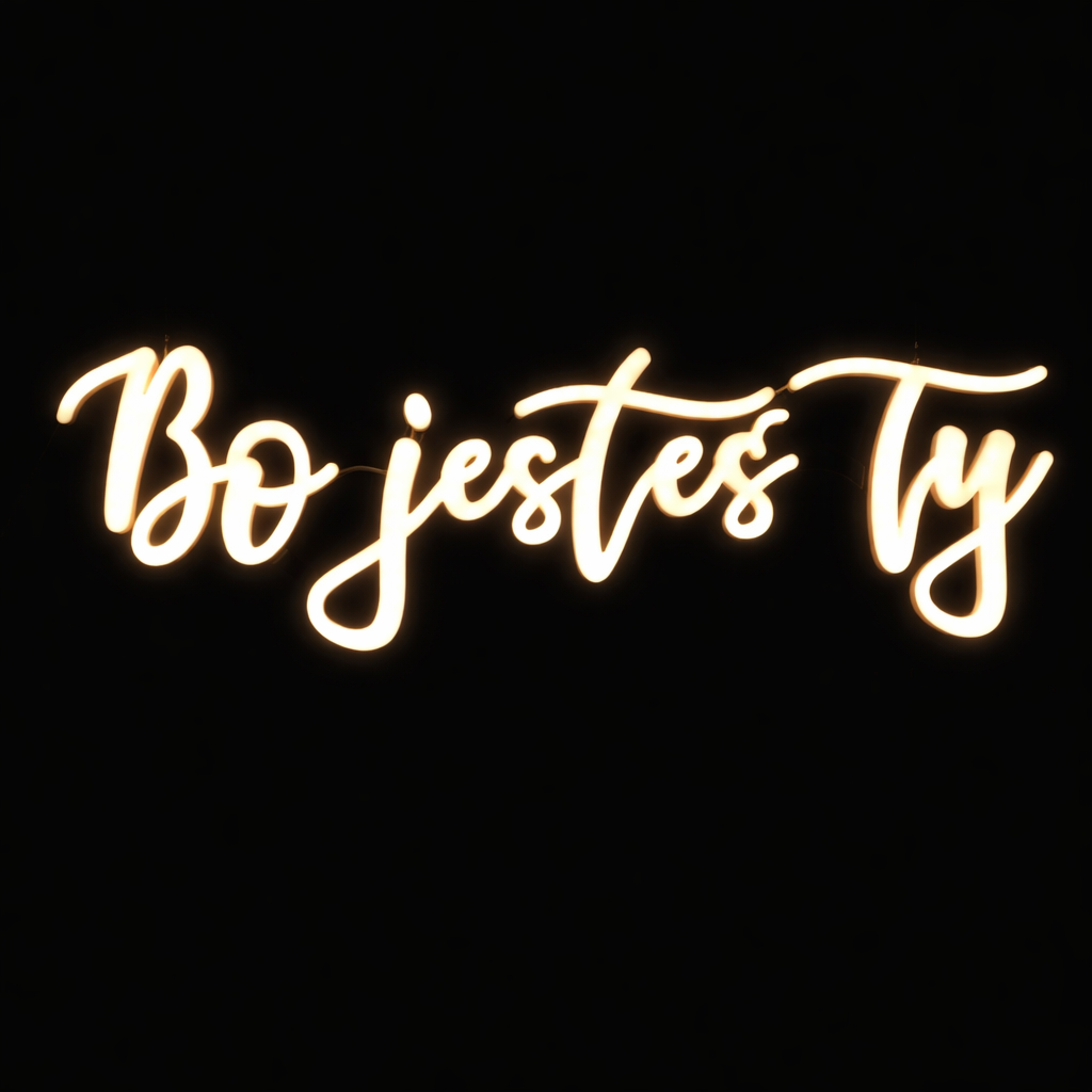 Neon LED o treści "Bo jesteś Ty"
